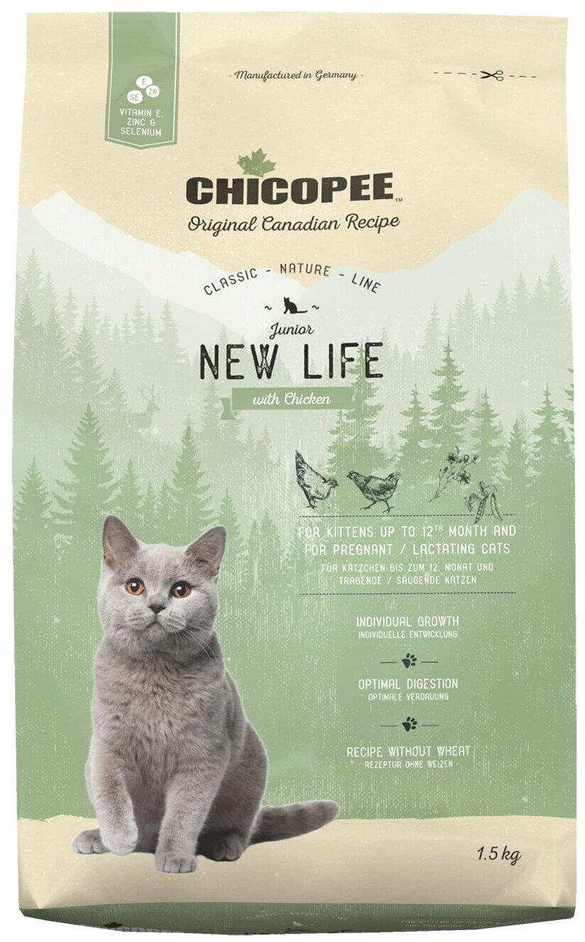 Сухой корм для котят и беременных и кормящих кошек Chicopee Classic Nature Line New Life для с курицей