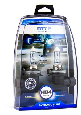 Лампа автомобильная галогенная MTF Dynamic Blue HDB12B4 HB4(9006) 12V 55W 2 шт.