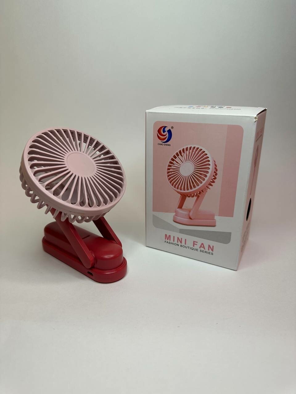 Беспроводной портативный мини вентилятор красный/ Ручной вентилятор / Маленький вентилятор