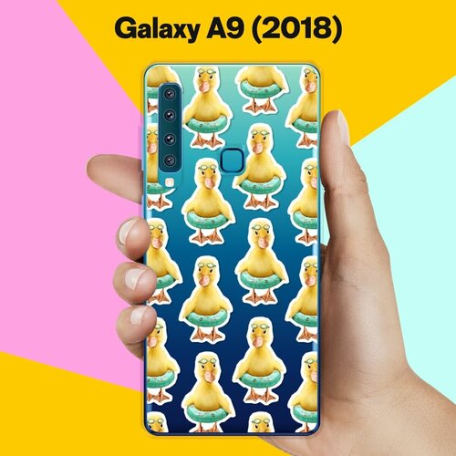 Силиконовый чехол на Samsung Galaxy A9 (2018) Утята-спасатели / для Самсунг Галакси А9 2018 жидкий чехол с блестками девушка с бокалом на samsung galaxy a9 2018 самсунг галакси а9 2018