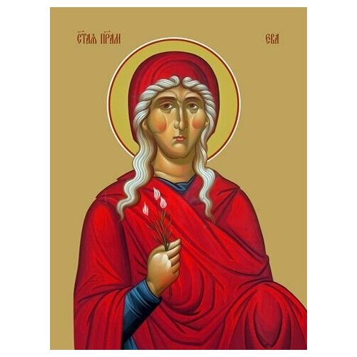 Освященная икона на дереве ручной работы - Ева, святая праматерь, 21x28x3 см, арт Ид4352