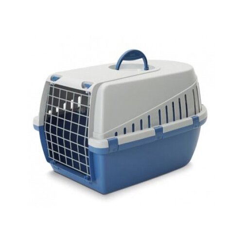 фото Клиппер-переноска для кошек и собак savic trotter 2 56х37.5х33 см серый/синий