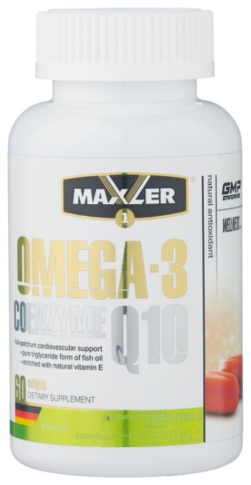 Омега жирные кислоты Maxler Omega-3 Coenzyme Q10 (60 капсул) — купить по выгодной цене на Яндекс.Маркете