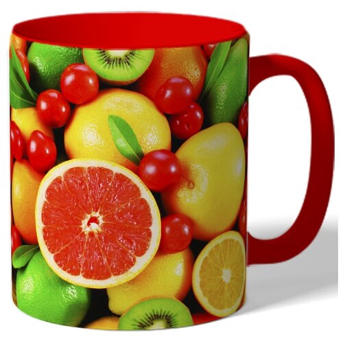фото Кружка фрукты, ягоды. апельсин, киви drabs
