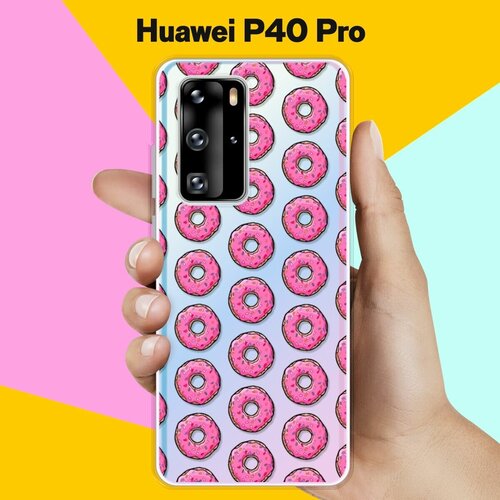 Силиконовый чехол Пончики на Huawei P40 Pro силиконовый чехол динозавры на huawei p40 pro