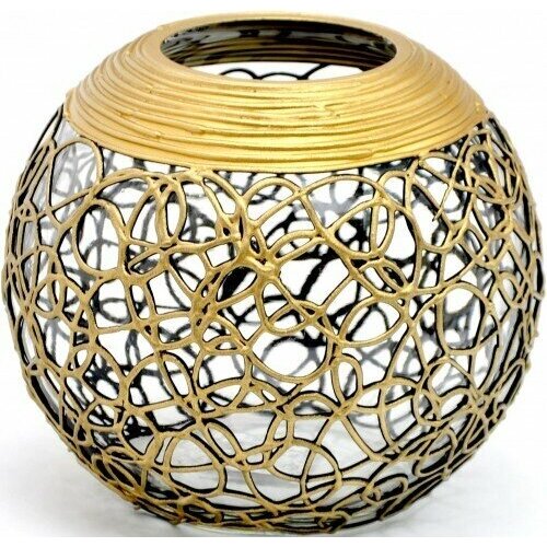 Ваза стеклянная, Яркий штрих, высота 180 мм, 5578/180/888, Ручная роспись