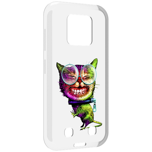 Чехол MyPads Веселый кот для Oukitel WP18 задняя-панель-накладка-бампер чехол mypads важный кот для oukitel wp18 задняя панель накладка бампер