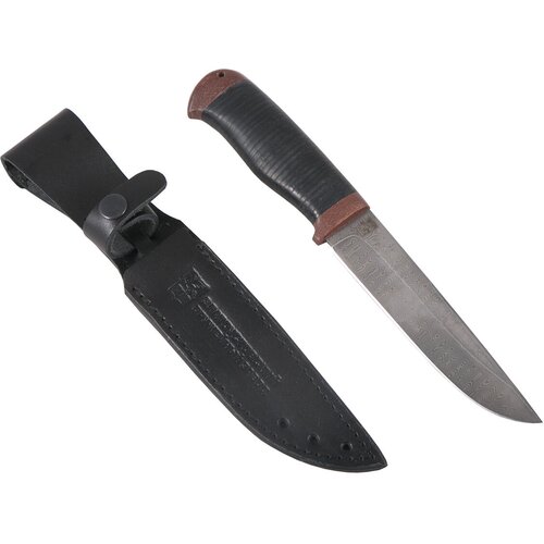 Туристический Нож Лиса (нержавеющая дамасская сталь, кожа-текст.) туристический нож бекас нержавеющая дамасская сталь кожа текст