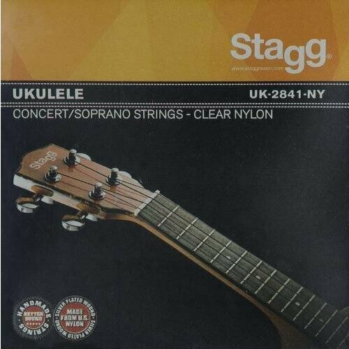 ukabk cc authentic комплект струн для концертного укулеле черный нейлон ortega Струны для укулеле STAGG UK-2841-NY