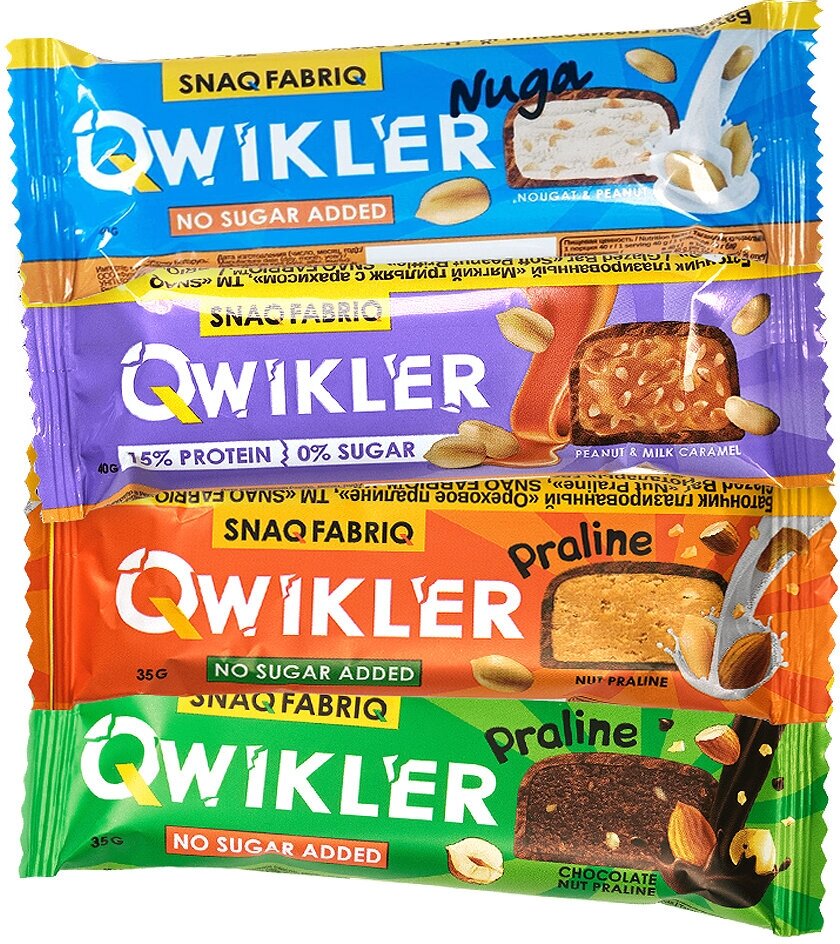QWIKLER (Квиклер) Шоколадный батончик без сахара ассорти - фотография № 1
