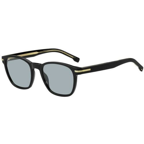 Солнцезащитные очки BOSS, кошачий глаз, оправа: пластик, для мужчин, черный