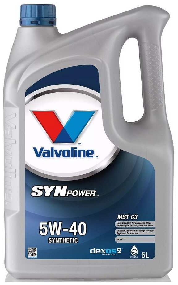 Синтетическое моторное масло VALVOLINE SynPower MST C3 5W-40, 5 л