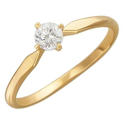 фото Эстет золотое кольцо с фианитами 01к139305ф, размер 18