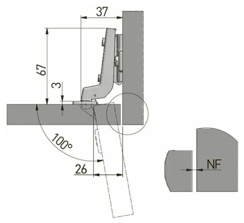 Петля вкладная 4-х шарнирная H0, Д 35 мм, Slide-on (комплект 4 шт) - фотография № 2