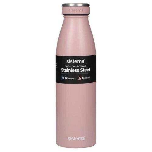 фото Стальная бутылка hydrate 500 мл, розовая sistema