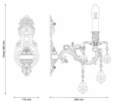 Настенный светильник Lucia Tucci Angelo W147.1 Ivory, E14, 60 Вт, кол-во ламп: 1 шт. - фотография № 6