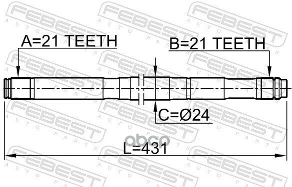 Полуось Левая 21X431x21 (Nissan Almera N16 (Ukp) 2000-2006) Febest Febest арт. 0212-qg15lh