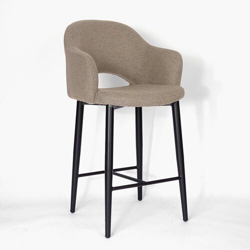 Стул барный Мартин бежевая ткань ножки черные для дома/для гостиной/для столовой/для кафе/кухонный стул/стул кухонный