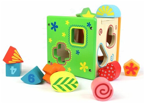 Обучающий и развивающий куб с отверстиями, детская развивающая игрушка