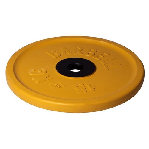 фото Диск олимпийский barbell d 51 мм цветной 15,0 кг (желтый) mb barbell