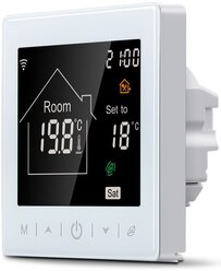Умный WiFi терморегулятор термостат с Алисой Terem Techno для теплого пола Tuya / Smart Life / Digma c голосовым управлением для умного дома белый