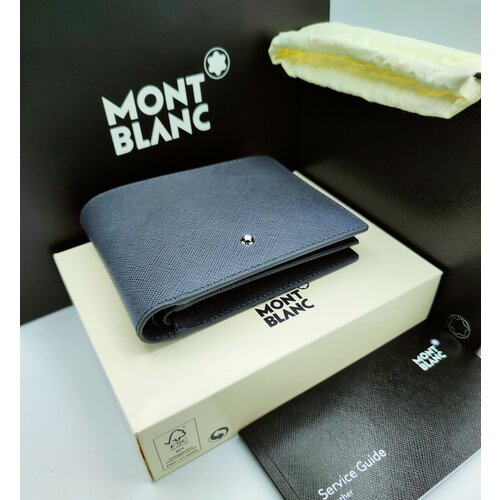 Бумажник Montblanc, натуральная кожа, отделение для карт, серый