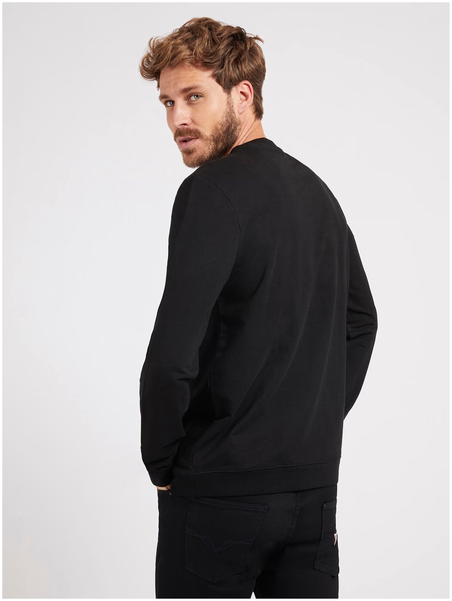 Свитшот GUESS, размер M, , черный — фото 1