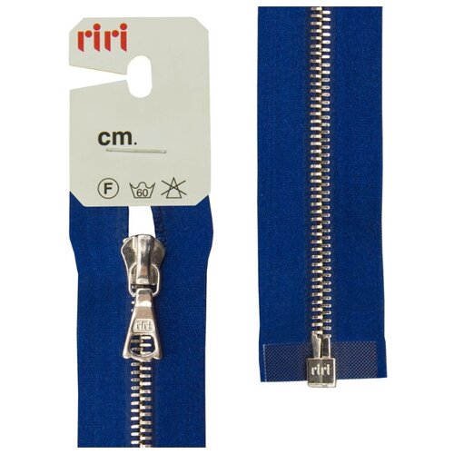 фото Молния металл, ni, разъёмная 1 замок, на атласной тесьме, 4 мм, 65 см, цвет 9603, синий riri