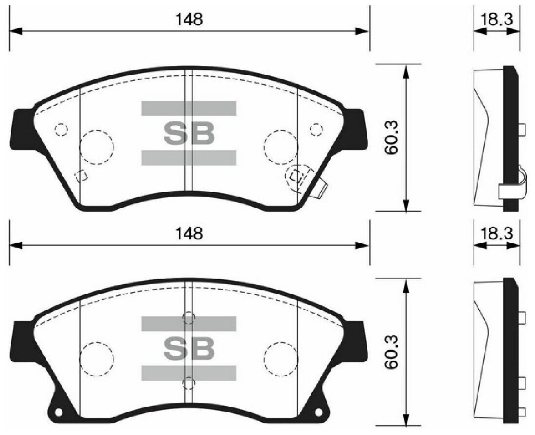 Колодки тормозные дисковые SANGSIN SP1362