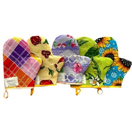 Рукавичка микс (фас 10шт) вафля 160 гр, ватин, 10 штук