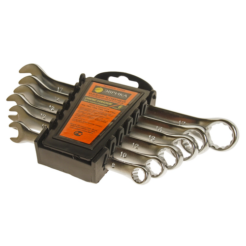 Набор гаечных ключей Эврика ER-31060, 6 предм. набор ключей комбинированных 8 предметов 8 19мм холдер полированные