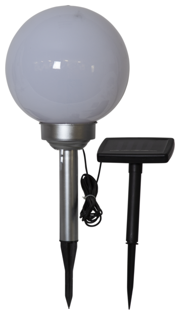 STAR trading Садовый светильник на солнечных батареях Luna 480-25 светодиодный, 0.12 Вт, лампы: 2 шт., цвет арматуры: серебристый, цвет плафона белый