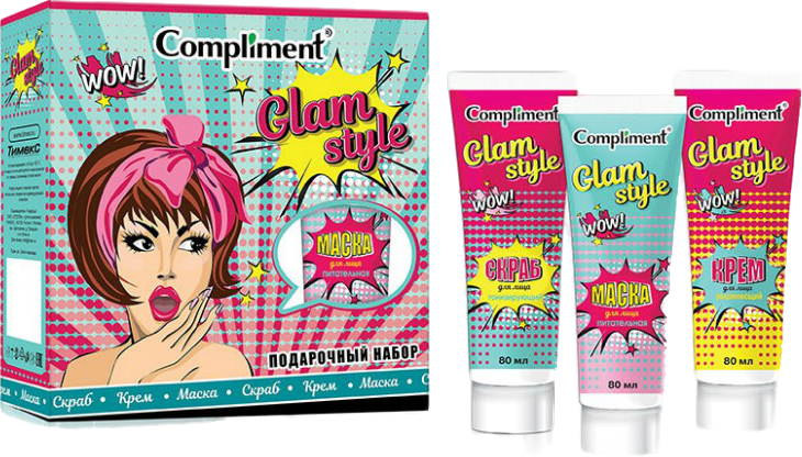 Подарочный набор Compliment Glam Style Скраб для лица 80мл + Крем для лица 80мл + Маска для лица 80мл - фото №8