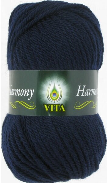 Пряжа Vita Harmony темно-синий (6325), 55%акрил/45%шерсть, 110м, 100г, 1шт