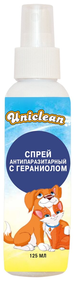 Промонабор Uniclean Спрей от блох и клещей с гераниолом 125 мл и Средство для мытья полов концентрат 500 мл 4026 - фотография № 6