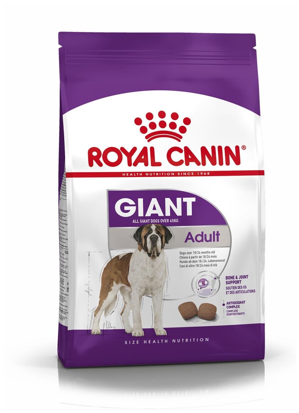 Корм сухой ROYAL CANIN полнорационный для взрослых собак очень крупных размеров 4 кг х 2 шт