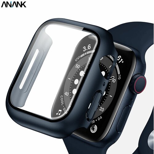 Защитное стекло с бампером ANANK Screen Guard Apple Watch 44 mm синий