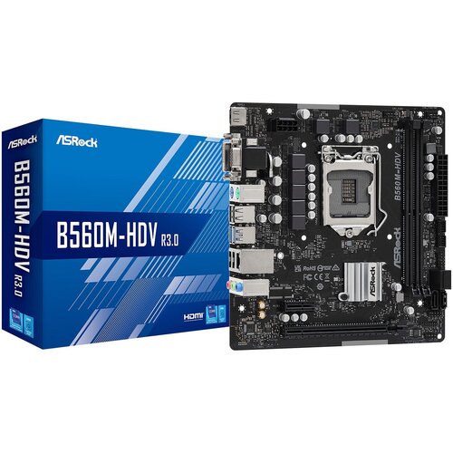 Материнская плата ASROCK B560M-HDV R30 LGA 1200 Intel B560 mATX Ret 1248000₽