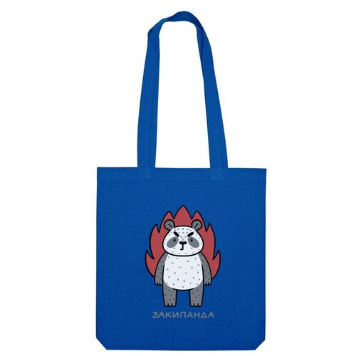 фото Сумка «милая панда злится и кипит. огонь. юмор» (ярко-синий) us basic