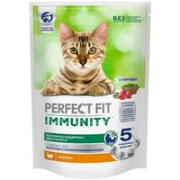 Сухой корм Perfect Fit для кошек иммунитет индейка, спирулина и клюква 580г