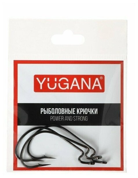 Крючки офсетные YUGANA Wide range worm №4/0 3 шт в упак.