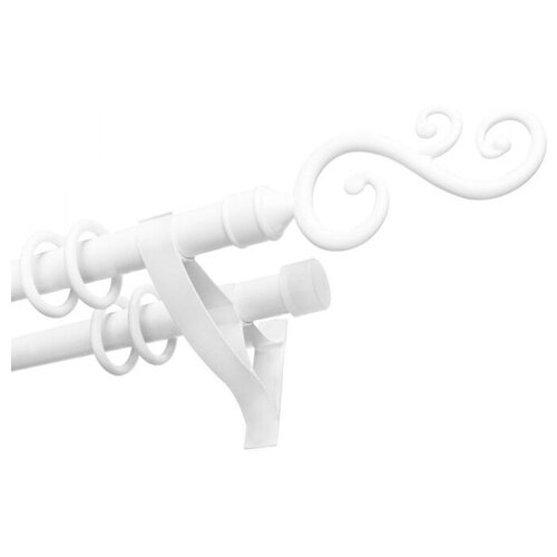 Карниз металлический двухрядный ARCO DORO DDA SWAN с наконечником диаметр 22/22мм, белый, 240 см