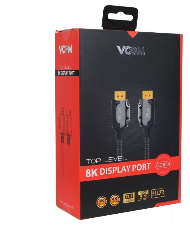 Кабель DisplayPort VCOM соединительный DP, 8K/60Hz, 3m - фото №9