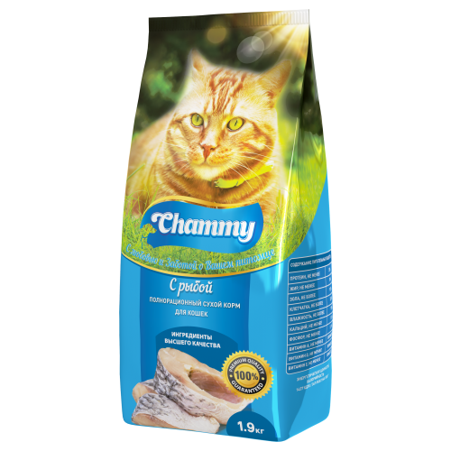 сухой корм для кошек chammy с рыбой 10 кг Сухой корм для кошек Chammy С рыбой 1.9 кг