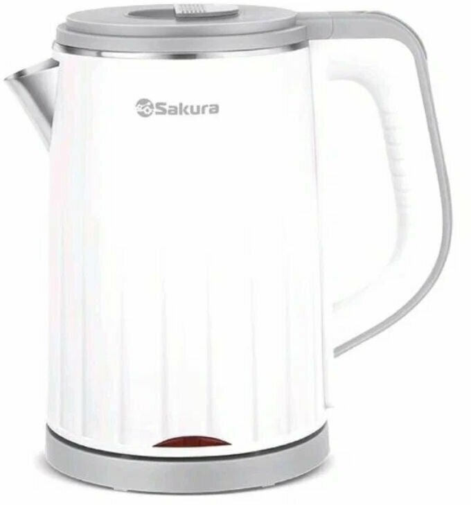 Чайник SAKURA SA-2155WG 1,2л. 1800Вт, бел + сер