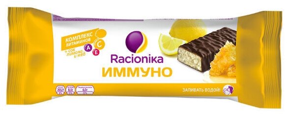 Протеиновый батончик Racionika Иммуно в шоколадной глазури Лимон с медом 30 г