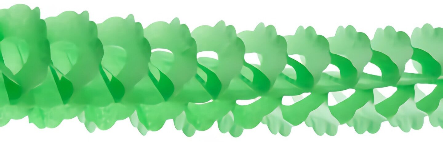 Гирлянда бумажная декоративная светло-зеленая, 360 см