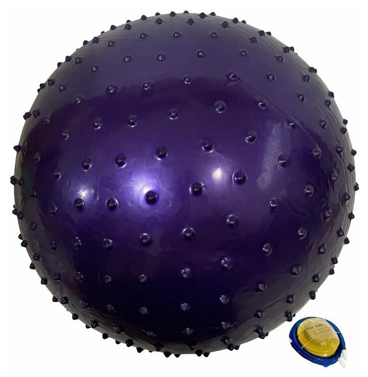 Мяч Фитнес 65 см. с шипами массажный, ПВХ, фиолетовый, насос в компл. X-Match 649228