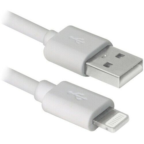 Кабель USB2.0 Am Lightning Defender ACH01-03BH, белый - 1 метр, блистер usb кабель liberty project для apple iphone ipad lightning 8 pin белый