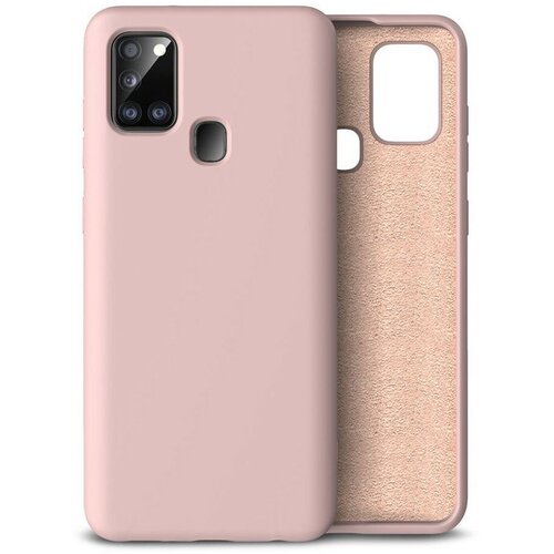 силиконовый серо синий чехол soft touch для samsung galaxy a21s Накладка силиконовая Silicone Cover для Samsung Galaxy A21s A217 пудровая